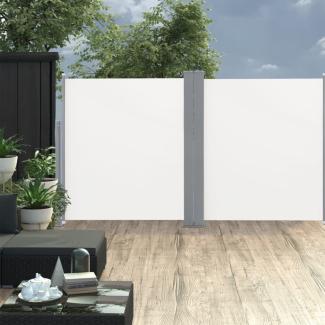 vidaXL Ausziehbare Seitenmarkise Doppelt 170 x 600 cm Creme