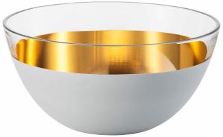 Eisch Schale Cosmo Weiß, Salatschale, Dessertschale, Kristallglas, Weiß, Gold, 24 cm, 72356724