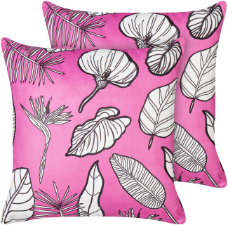 Kissen 2er Set Samtstoff Rosa MALVA 45 x 45 cm