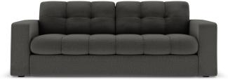 Micadoni 2-Sitzer Sofa Justin | Bezug Dark Grey | Beinfarbe Black Plastic