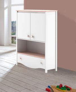 Highboard "Mia" Kommode 85cm weiß rosa 2-türig