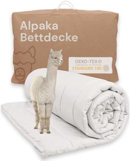 Alpaka Bettdecke Winterdecke 200x200 "Alpakanacht" 100% Alpaka Wolle