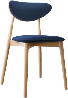 Esszimmerstuhl Bretoka C, Stuhl aus Buchenholz für Küche, Restaurant (Buche / Magic Velvet 2216)