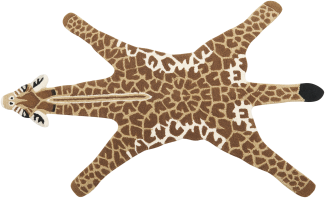 Kinderteppich Wolle braun beige 100 x 160 cm Giraffenmotiv MELMAN