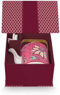 PIP STUDIO Flower Festival Oriental Geschenkset Teekanne dark pink 1l