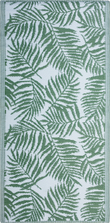 Outdoor Teppich dunkelgrün 90 x 150 cm Palmenmuster zweiseitig Kurzflor KOTA