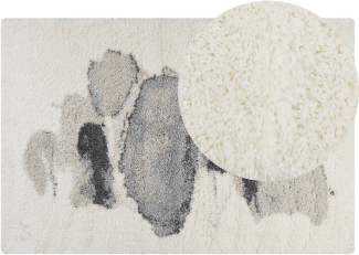 Teppich weiß grau 200 x 300 cm abstraktes Muster Shaggy MASIS