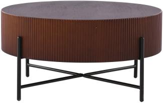 Selsey HARREN - Couchtisch rund - 80 cm - Nussbaum-Optik