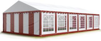 TOOLPORT Party-Zelt Festzelt 6x12 m Garten-Pavillon -Zelt PVC Plane 700 N in rot-weiß Wasserdicht