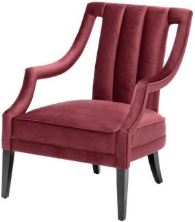 Casa Padrino Luxus Sessel Bordeauxrot / Schwarz 70 x 80 x H. 95 cm - Luxus Qualität