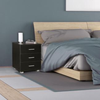 KADIMA DESIGN Nachtkonsole ANAPO Holz - Stilvolle & geräumige Aufbewahrungslösung für Ihr Schlafzimmer. Farbe: Schwarz