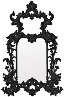 Casa Padrino Luxus Barockstil Wohnzimmer Wandspiegel Schwarz 124 x H. 190 cm - Limited Edition