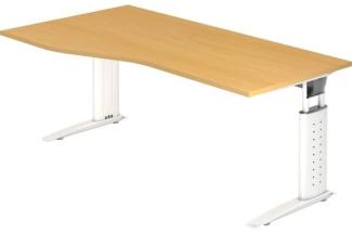 Schreibtisch US18 C-Fuß 180x100 / 80cm Buche Gestellfarbe: Weiß