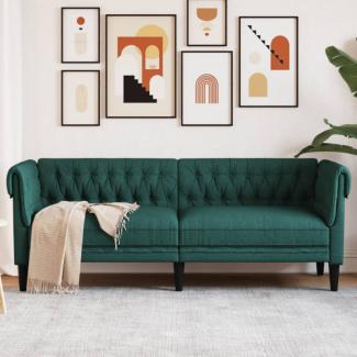 Chesterfield-Sofa 3-Sitzer Dunkelgrün Stoff (Farbe: Grün)