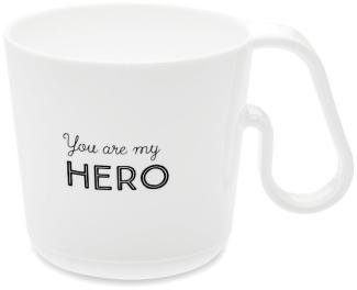 Koziol Henkeltasse Maxx You Are My Hero, Tasse, Becher, Henkelbecher, Thermoplastischer Kunststoff, Cotton White, 3472525