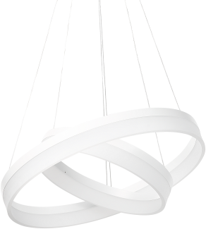 'Puzi' Hängelampe LED Weiß Metall 2-flammig Pendelleuchte für Esszimmer für Schlafzimmer für Wohnzimmer 112 cm geschwungene Form