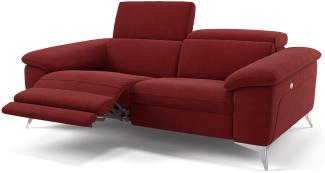Sofanella Zweisitzer STELLA Stoffsofa verstellbar Couch in Rot