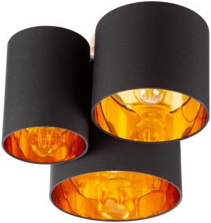 Nino Leuchten Deckenleuchte 3-flammige Deckenlampe Stoffschirme Schwarz 62130345