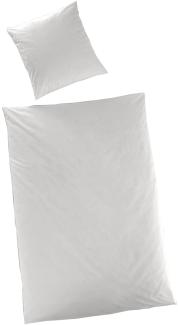 Hahn Haustextilien Luxus-Satin Bettwäsche uni Farbe weiß Größe 155x220 cm