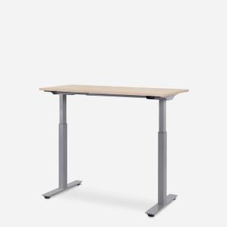 120 x 60 cm WRK21® SMART - Mandal Ahorn / Grau elektrisch höhenverstellbarer Schreibtisch