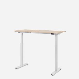120 x 60 cm WRK21® SMART - Mandal Ahorn / Weiss elektrisch höhenverstellbarer Schreibtisch