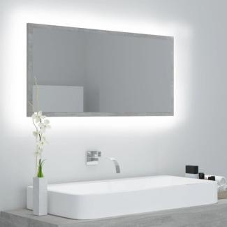LED-Badspiegel, Spanplatte Betongrau, 90 x 8,5 x 37 cm