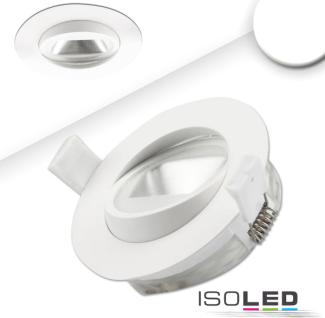 ISOLED LED Einbaustrahler asymmetrisch COB, weiß, 8W, 50°, IP44, rund, neutralweiß, dimmbar