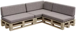 Gutekissen®, Palettenkissen, Palletenpolster, Gartenkissen, Palettenauflagen, Sofa, Kissen, Polster, Auflagen Indoor Outdoor PFBG (3X Set (120x80 + 120x35), Grau)