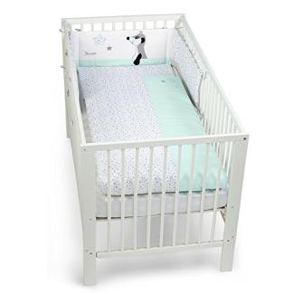 Sterntaler 'Elvis' Bett-Set 80 x 80 cm mint/weiß