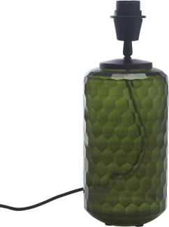 PR Home Gabby Glas Tischlampe grün mit Wabenmuster E27