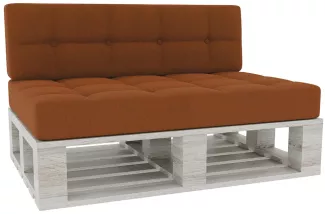 Gutekissen® Palettenkissen Gesteppte Kissen mit Knöpfen, Palettenauflagen Sitzkissen Rückenlehne Gesteppt PFG (Set (Sitzkissen 120x80 +Rückenlehne 120x40), Orange)