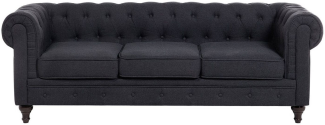 3-Sitzer Sofa Polsterbezug graphitgrau CHESTERFIELD