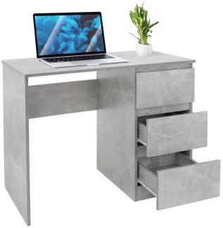 ML-DESIGN Schreibtisch Bürotisch mit 3 Schubladen, 3 Regale und Tastaturauszug für Heim /Bürö (Komplett-Set), Arbeitstisch Bürotisch Büromöbel Laptoptisch PC Tisch viel Stauraum