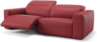 Sofanella 3-Sitzer LENOLA Ledergarnitur Relaxsofa Sofa in Rot M: 226 Breite x 109 Tiefe