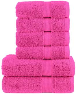 6 tlg. Premium-Handtuch-Set Rosa 600 g/m² 100% Baumwolle 137569