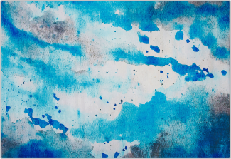 Teppich blau-grau 140 x 200 cm Flecken-Motiv Kurzflor BOZAT