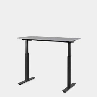 120 x 60 cm WRK21® SMART - Grau Uni / Schwarz elektrisch höhenverstellbarer Schreibtisch