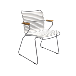 Outdoor Stuhl Click mit Armlehne weiß