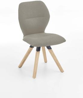 Niehoff Sitzmöbel Merlot Design-Stuhl Stativ-Gestell Massivholz/Stoff Venice Silber Bianco Massiv