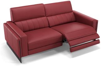 Sofanella 2-Sitzer MARA Ledercouch Relaxsofa Sofa in Rot