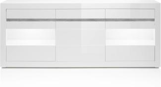 'CARAT' Sideboard weiß Hochglanz/ Beton Optik