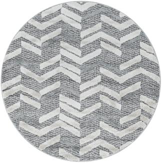 Hochflor Teppich Pepe rund - 80 cm Durchmesser - Grau