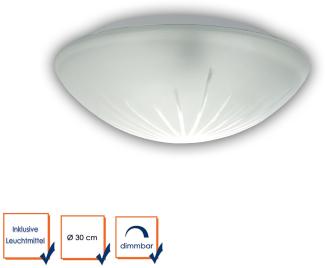 LED Deckenleuchte / Deckenschale rund, Schliffglas satiniert, Ø 30cm