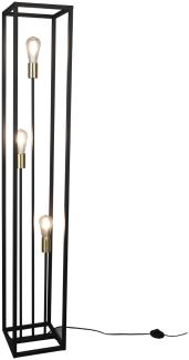 LED Stehleuchte Säule Metall Schwarz im Industrial Style, Höhe 153cm