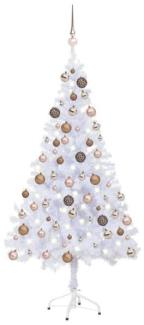 vidaXL Künstlicher Weihnachtsbaum mit LEDs & Kugeln 150 cm 380 Zweige, Mit Beleuchtung [3077579]