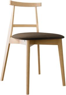 Esszimmerstuhl Hazren, Stuhl aus Buchenholz für Küche, Restaurant (Buche / Magic Velvet 2205)