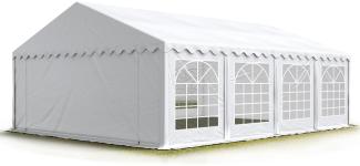 TOOLPORT Party-Zelt Festzelt 5x8 m feuersicher Garten-Pavillon -Zelt PVC Plane 750 N in weiß Wasserdicht
