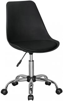 KADIMA DESIGN Wartezimmerstuhl BERN mit Lederoptik-Sitzfläche und Hartbodenrollen. Farbe: Schwarz