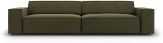 Micadoni 3-Sitzer Samtstoff Sofa Jodie | Bezug Green | Beinfarbe Black Plastic