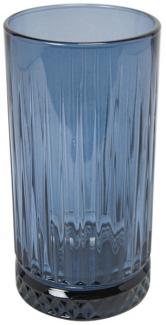 Pasabahce 520015 Longdrink Glas im Retro-Design und Kristall-Look, für Cocktail, Saft, Wasser, Drinks, Schwerer Highball,445 ml, 4 Stück blau